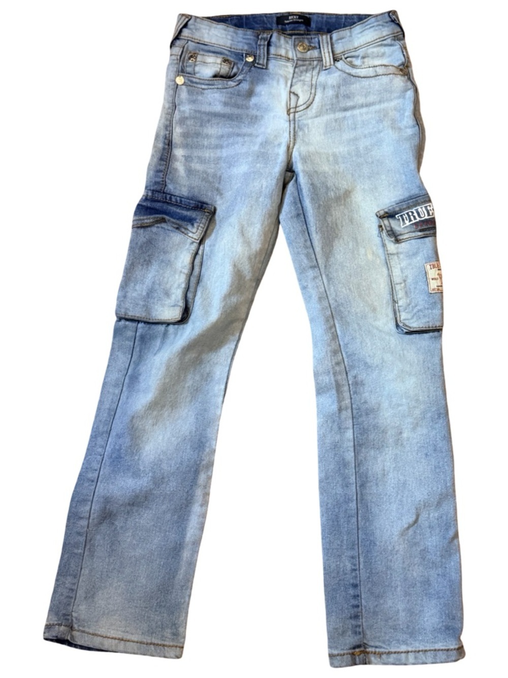 True Religion Ricky Relaxed Straight Cargo Jeans | Kids Size 10 🔥Unisex Fit - Picture 3 of 13